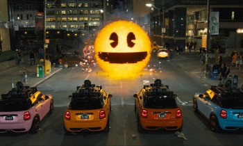 The Pac-Man showdown in "Pixels"
