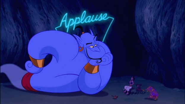 Robin Williams as Genie Aladdin applause photo