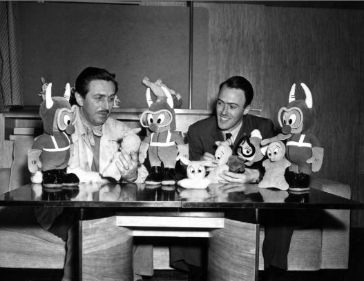 Walt Disney and Roald Dahl, 1942 photo in Hollywood courtesy of Disney
