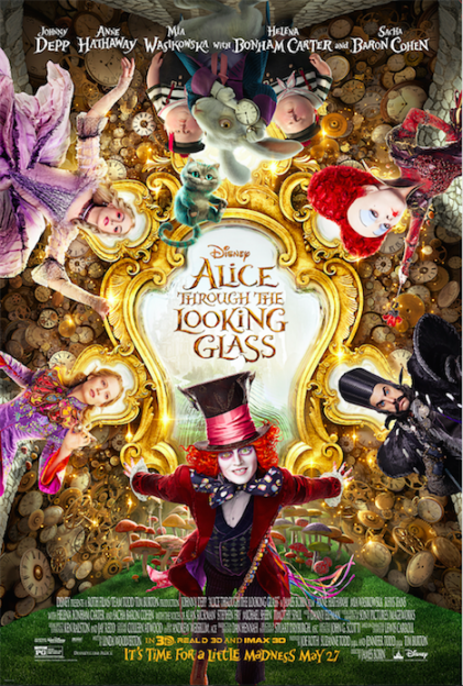 Alice Through the Looking Glass movie poster Mad Hatter in center
