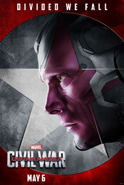 Captain AMerica civil War Vision Paul Bettany movie poster