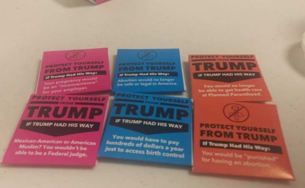 Anti-Trump condoms handed out by Planned Parenthood at the Rupublican National Convention in Cleveland