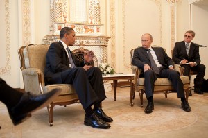 President Barack Obama meets with Prime Minister Vladimir Putin at his dacha outside Moscow, Russia 2009 Pete Souza photo