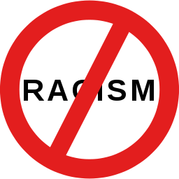 no racism symbol slash logo
