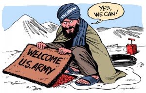 Do critics think President Obama is secretly a Muslim? MSNBC host Alex Wagner thinks so. 2009 cartoon/Carlos Latuff via wikimedia commons, http://3.bp.blogspot.com/_LYYPIMTpiD0/SZ-vveN4s3I/AAAAAAAAA_4/QCH-qPGMAuo/s1600-h/Obama+Taliban.jpg