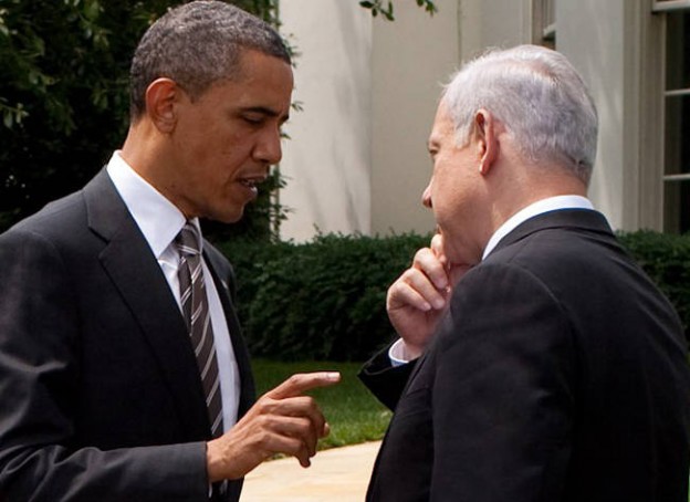 President Barack Obama talking with Benjamin Netanyahu, Israeli Prime Minister photo/Pete Souza, official White House photographer