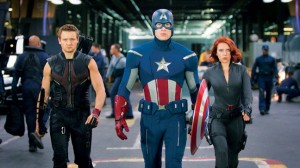 Hawkeye, Captain America and Black Widow in "The Avengers"