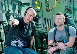 James Cameron directing Sam Worthington on the set of "Avatar - 20th Century Fox