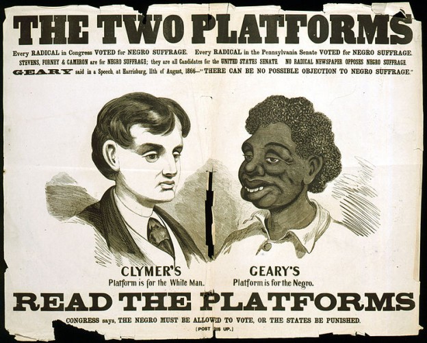 Racist poster from 1866  - Library of Congress