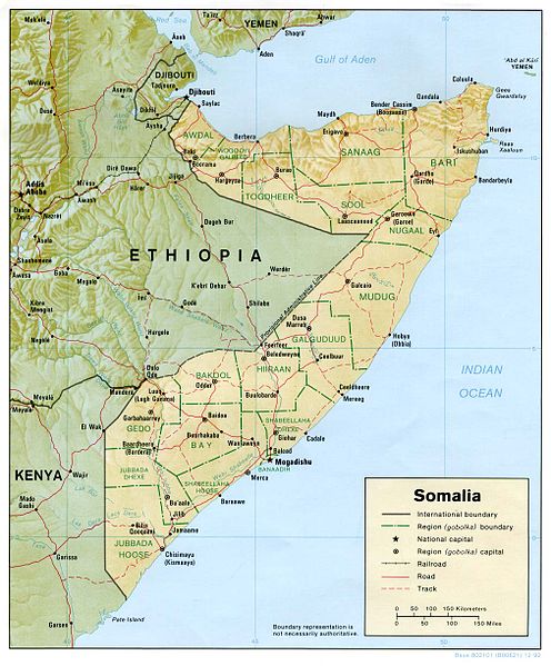Somalia map - CIA source