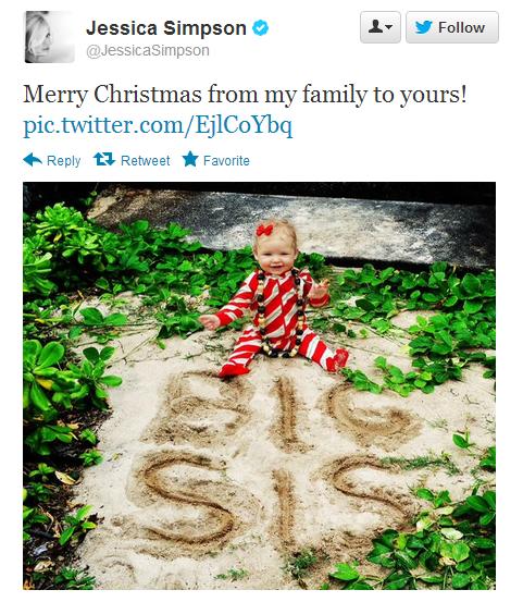 Jessica Simpson Christmas tweetImage/Twitter screen shot