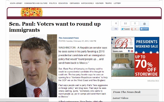 Rand Paul round up Mexican immigration errors by AP