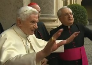 Pope Benedict XVI exit