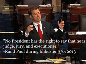 Rand Paul filibuster No President has the right