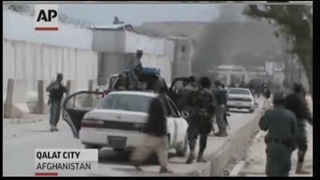 Violence in Afhganistan continues. Screenshot of video coverage of blast in Afghanistan killing 5 Americans earlier in 2013