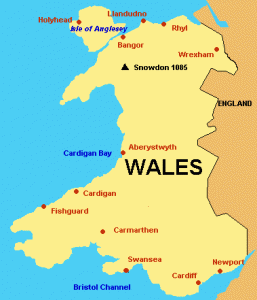 Map of Wales Public domain image/ Astrotrain at the English Wikipedia project