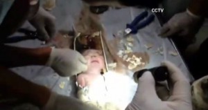 chinese china baby trapped sewage pipe