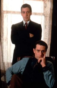 Al Pacino and Robert De Niro  on "The Godfather" set
