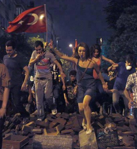 turkey protesters photo flag