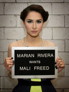 Marian Rivera PETA mug shot Image/Free Mali Facebook page