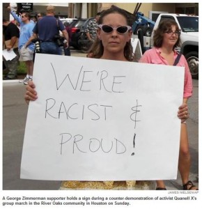 racist and proud zimmerman protests leftist plant