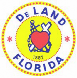 city-of-deland seal with cross heart and anchor