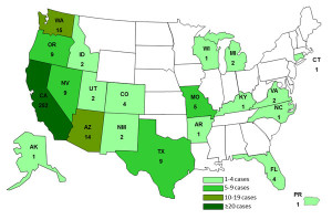 Salmonella outbreak map Image/CDC