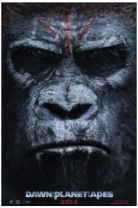 Dawn of the Planet of the Apes poster up close gorilla