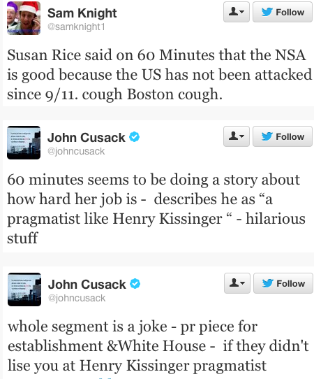 twitter tweets NSA Susan Rice lying joke
