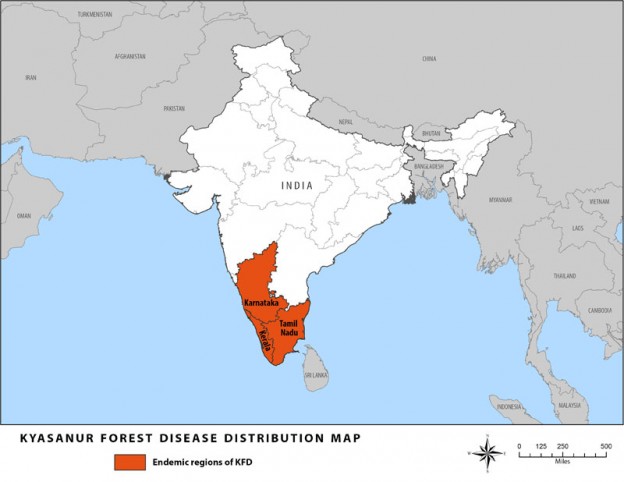 Kyasanur Forest Disease Distribution Map/CDC