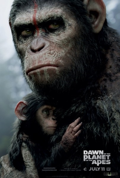 dawn-of-the-planet-of-the-apes-poster-Caesar with baby