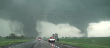 twin tornadoes Pilger Nebraska storm chasing video