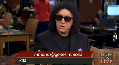 Gene Simmons talks to HuffPo Live, saying immigrants need to learn English  photo/screenshot