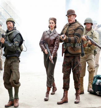 Haley Atwell as Agent Carter with Howling Commandos in "Agents of SHIELD" season 2 photo