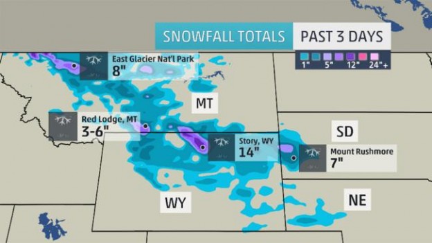 Weather.com graphic snowfall in September 2014