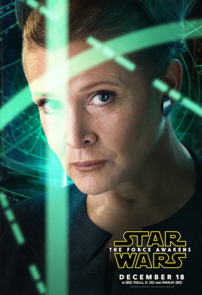 Carrie Fisher Princess Leia Star Wars the Force Awakens poster