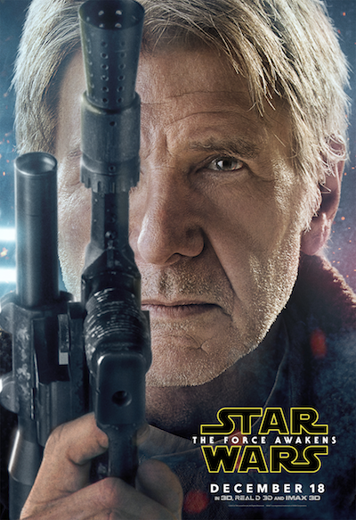 Harrison Ford as Han Solo Star Wars the force awakens poster