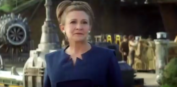 Carrie Fisher as Leia in Star Wars the Force Awakens