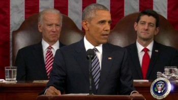 President Obama delivering the 2016 State of the Union address photo/screenshot of video