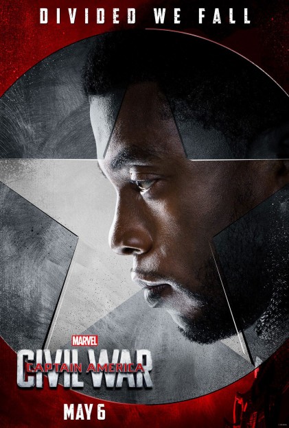 Captain AMerica civil War BLack panther T Challa Chadwick Boseman movie poster