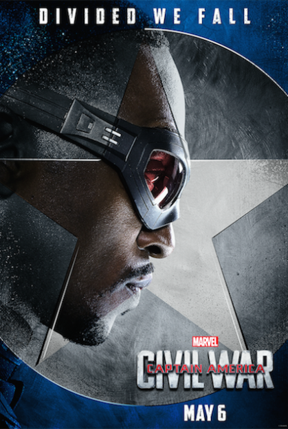Captain America Civil War Anthony Mackie Falcon movie poster