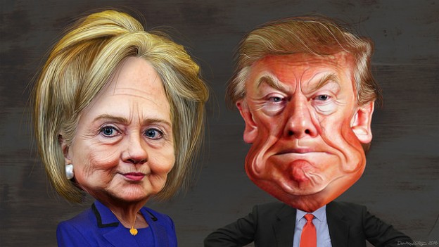 Hillary Clinton Donald Trump side by side