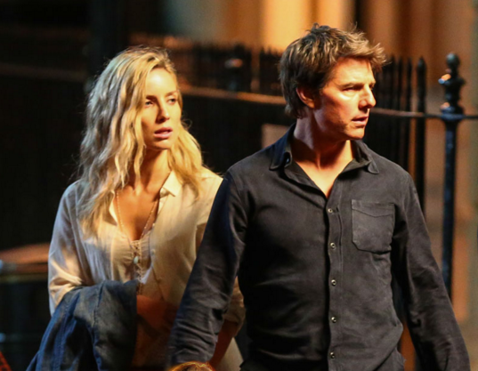 Tom Cruise and AnnaBelle Wallis on set of "The Mummy" photo published by Coming Soon