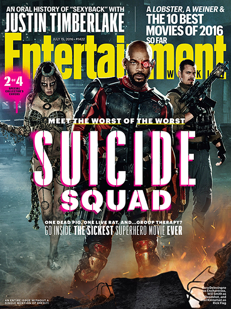 EW Suicide Squad cover Cara Delevingne Enchantress Will Smith Deadshot Joel Kinnaman Rick Flag