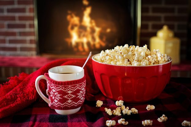 relax fireplace popcorn bowl